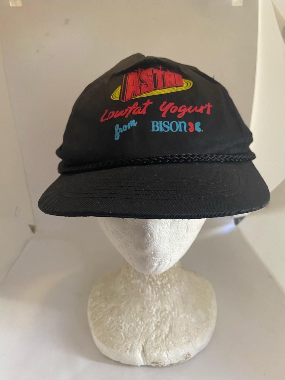 Vintage Astro low-fat yogurt trucker hat Cap with Colorful Embroidery 90s